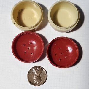 Vintage talcum powder dusters, salt and pepper set